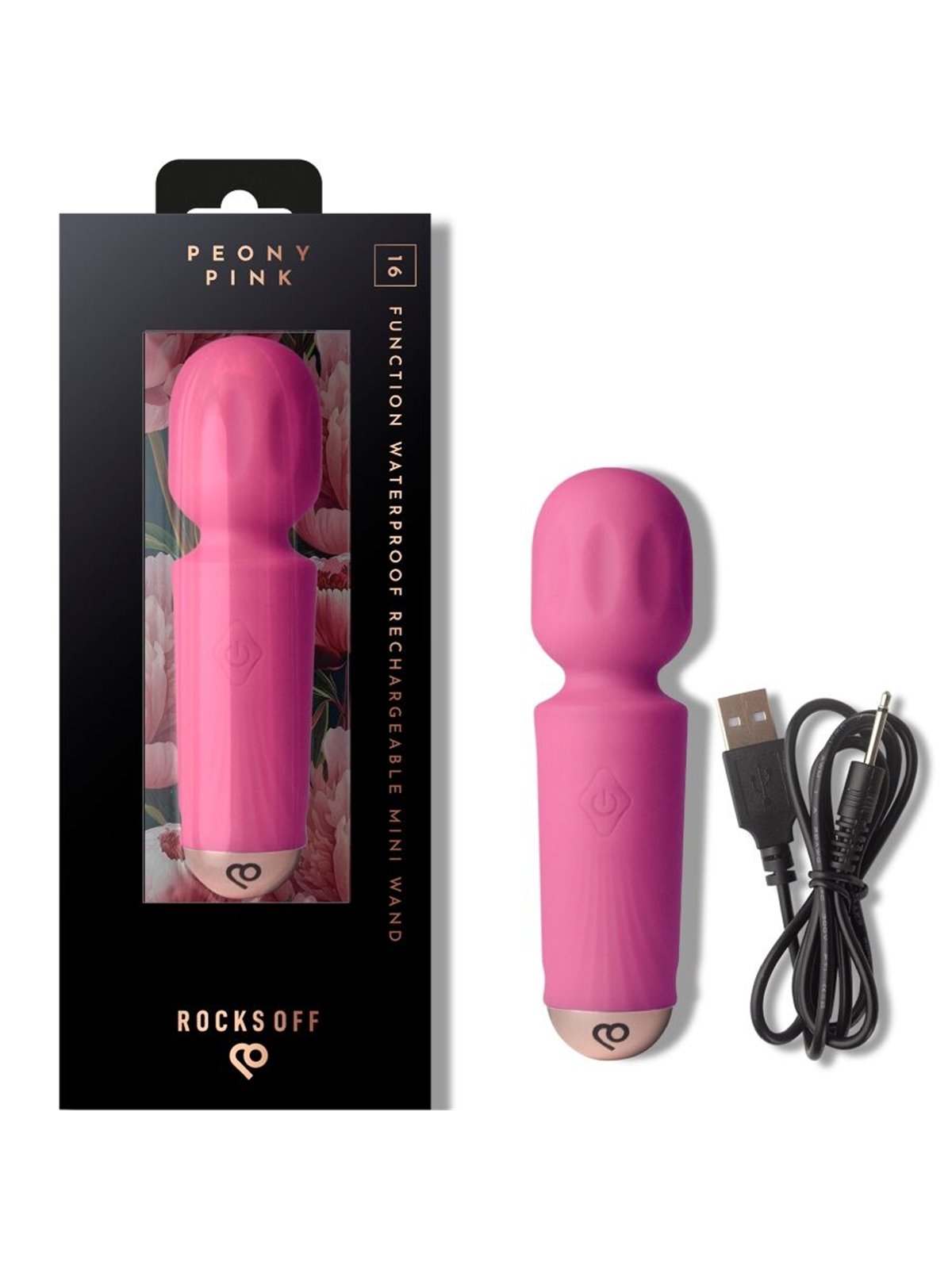 Rocks-Off Peony Pink - Mini Silicone WAND Vibrator 11.5 cm