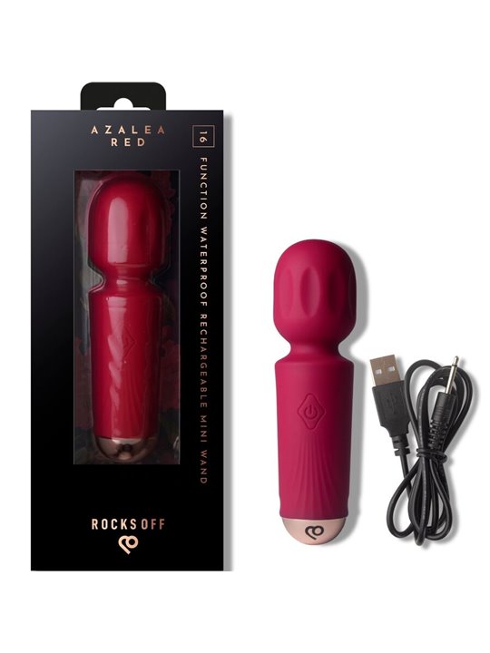 Rocks-Off Azalea Red - Mini Silicone WAND Vibrator 11.5 cm