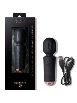 Rocks-Off Black Tulip - Mini Silicone WAND Vibrator 11.5 cm
