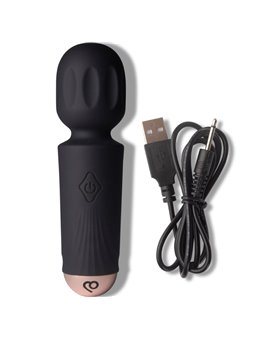 Rocks-Off Black Tulip - Mini Vibratore WAND in Silicone 11,5 Cm