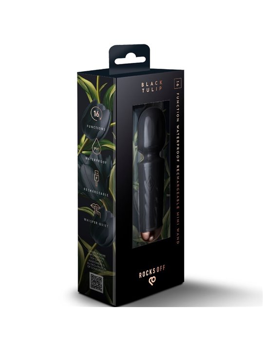 Rocks-Off Black Tulip - Mini Silicone WAND Vibrator 11.5 cm