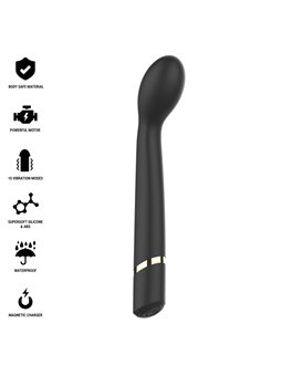 Ibiza - Vibratore Punto G in Silicone Nero con Testa Curva 20,5 Cm