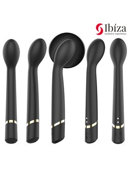 Ibiza - Black Silicone G-Spot Vibrator with Curved Head 20.5 cm