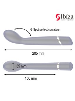 Ibiza - Vibratore Punto G in Silicone Nero con Testa Curva 20,5 Cm