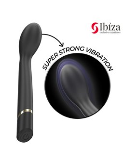 Ibiza - Vibratore Punto G in Silicone Nero con Testa Curva 20,5 Cm