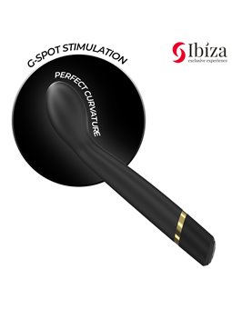 Ibiza - Vibratore Punto G in Silicone Nero con Testa Curva 20,5 Cm