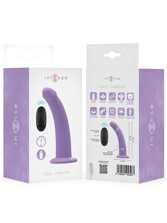 Intense Eddie - Purple Silicone Vibrator with Suction Cup and Remote Control