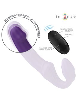 Intense Jill - Double Purple Silicone Vibrator with Remote Control