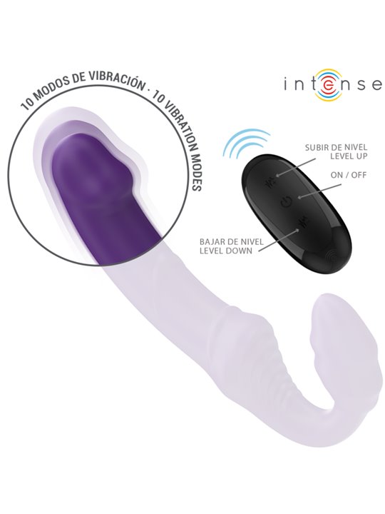 Intense Jill - Double Purple Silicone Vibrator with Remote Control