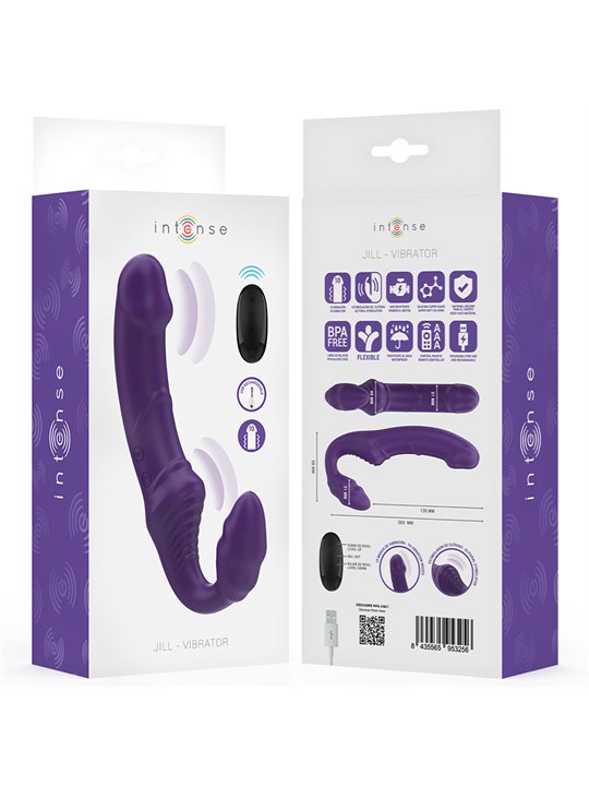 Intense Jill - Double Purple Silicone Vibrator with Remote Control