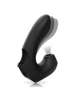 Ibiza - Black Silicone Double Finger Clitoral Sucker Vibrator