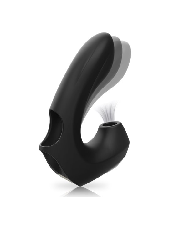 Ibiza - Black Silicone Double Finger Clitoral Sucker Vibrator