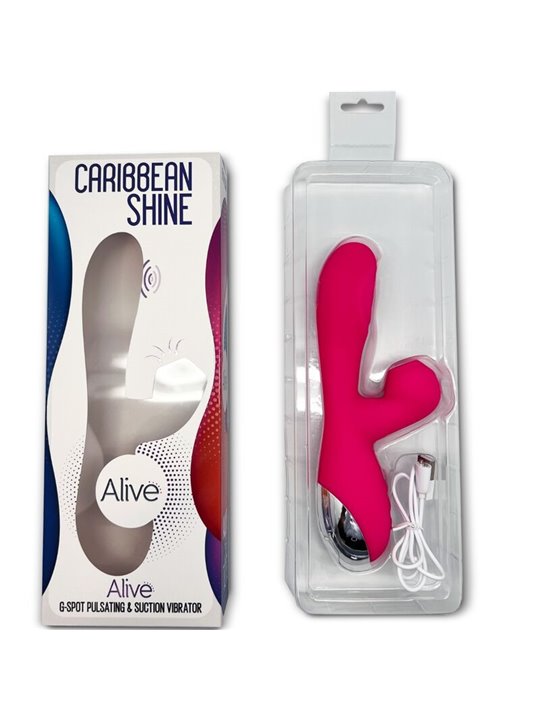Alive Caribbean Shine - Vibratore Rabbit Fucsia con Aspirazione