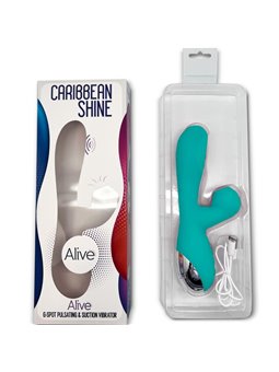 Alive Caribbean Shine - Vibratore Rabbit Blu con Aspirazione