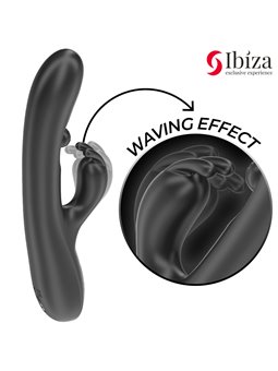 Ibiza Rollin Ball Rabbit - Vibratore con Sfera Rotante in Silicone Nero