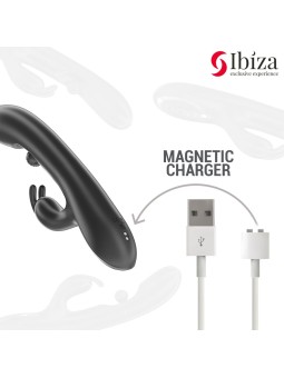 Ibiza Rollin Ball Rabbit - Vibratore con Sfera Rotante in Silicone Nero
