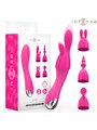 Intense Cher - Vibratore in Silicone Fucsia con Testine Intercambiabili