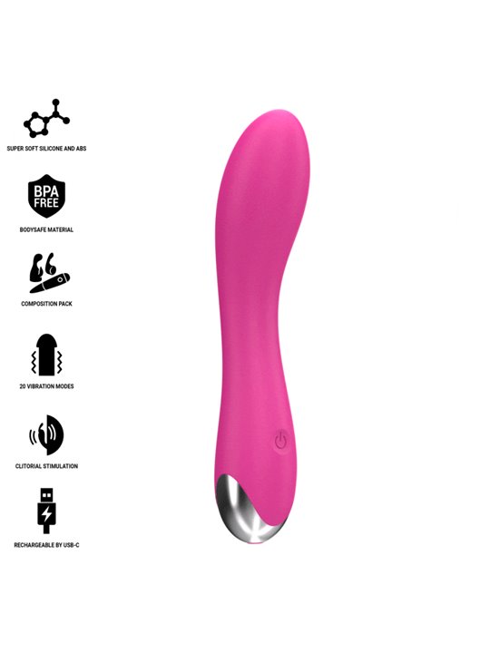 Intense Cher - Vibratore in Silicone Fucsia con Testine Intercambiabili
