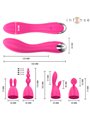 Intense Cher - Vibratore in Silicone Fucsia con Testine Intercambiabili