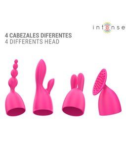 Intense Cher - Fuchsia Silicone Vibrator with Interchangeable Heads