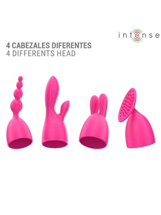 Intense Cher - Fuchsia Silicone Vibrator with Interchangeable Heads