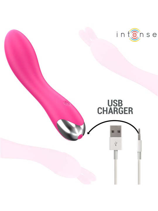 Intense Cher - Vibratore in Silicone Fucsia con Testine Intercambiabili