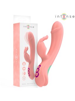 Intense Rachel - Vibratore Rabbit Oscillante in Silicone Rosa 23 Cm