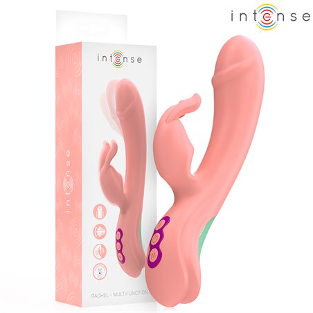 Intense Rachel - Pink Silicone Oscillating Rabbit Vibrator 23 cm
