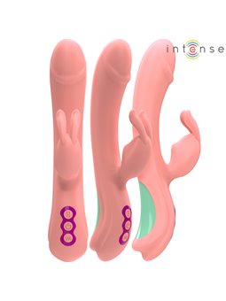 Intense Rachel - Vibratore Rabbit Oscillante in Silicone Rosa 23 Cm