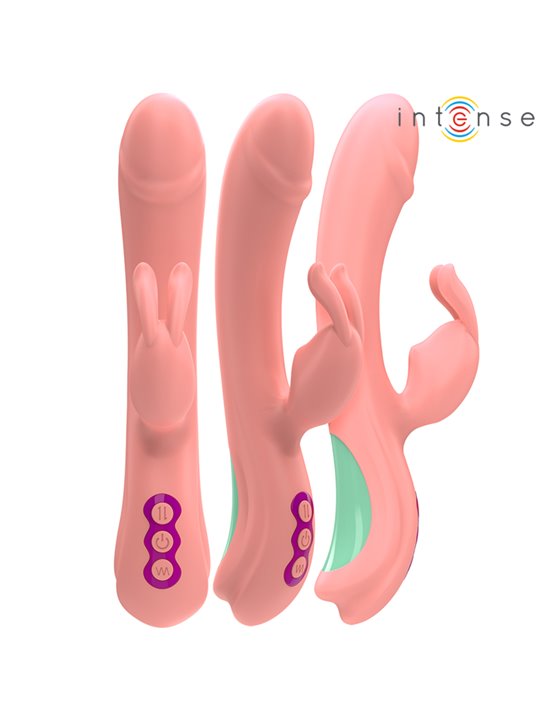 Intense Rachel - Pink Silicone Oscillating Rabbit Vibrator 23 cm