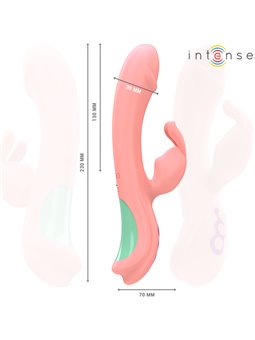Intense Rachel - Pink Silicone Oscillating Rabbit Vibrator 23 cm