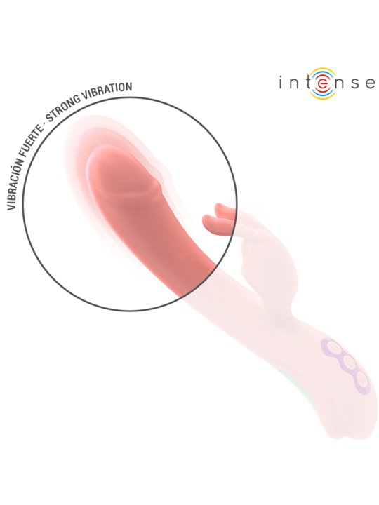 Intense Rachel - Pink Silicone Oscillating Rabbit Vibrator 23 cm