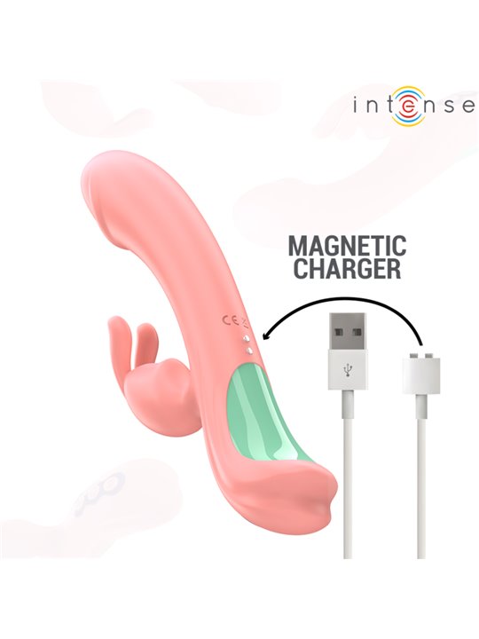 Intense Rachel - Pink Silicone Oscillating Rabbit Vibrator 23 cm
