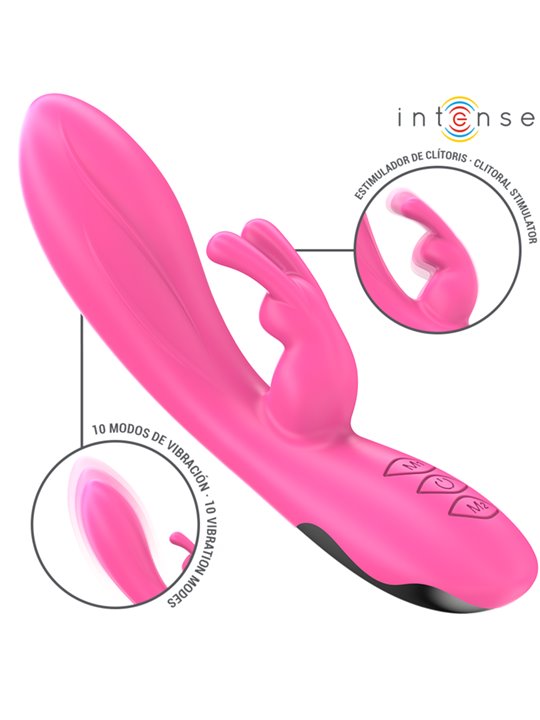 Intense Randall - Pink Silicone Rabbit Vibrator with 10 Functions