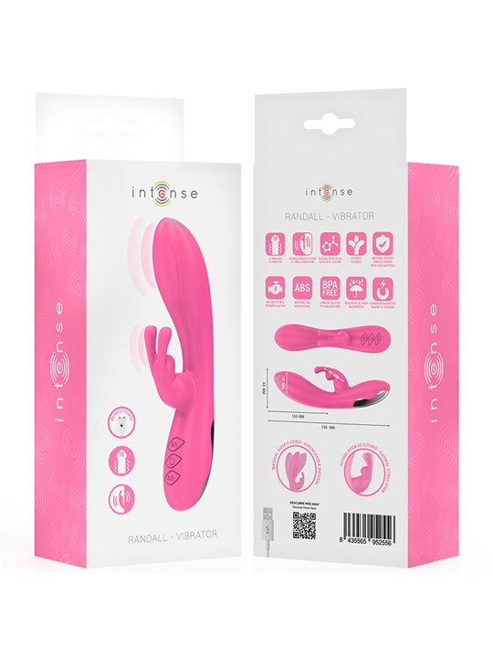 Intense Randall - Vibratore Rabbit in Silicone Rosa 10 Funzioni