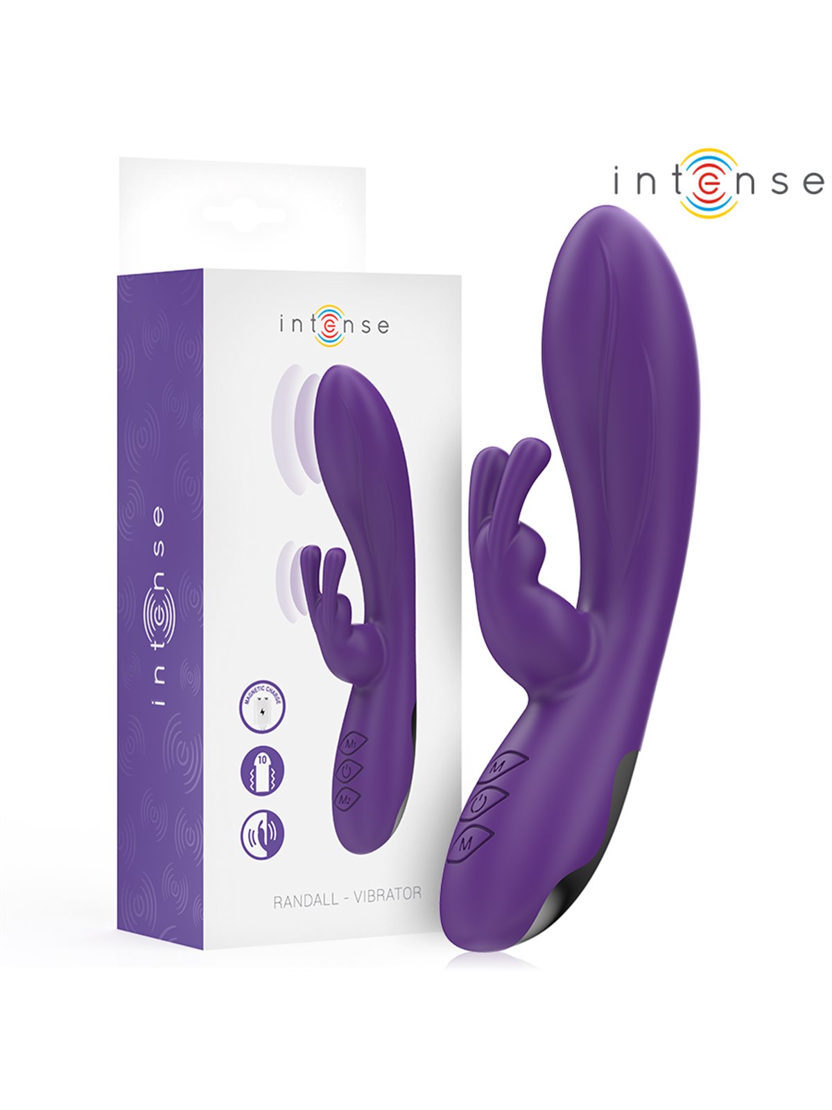 Intense Randall - Purple Silicone Rabbit Vibrator with 10 Functions