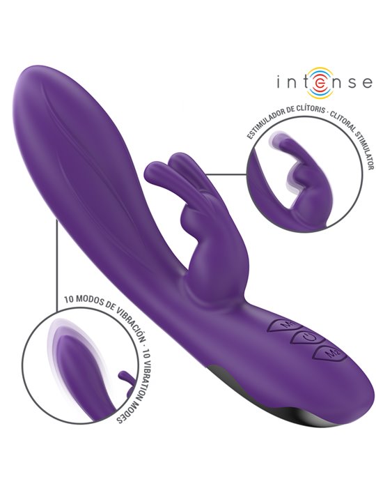 Intense Randall - Purple Silicone Rabbit Vibrator with 10 Functions