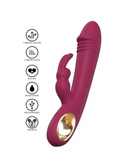 Toyjoy Taygeta - Vibratore Rabbit in Silicone Bordeaux 21 Cm