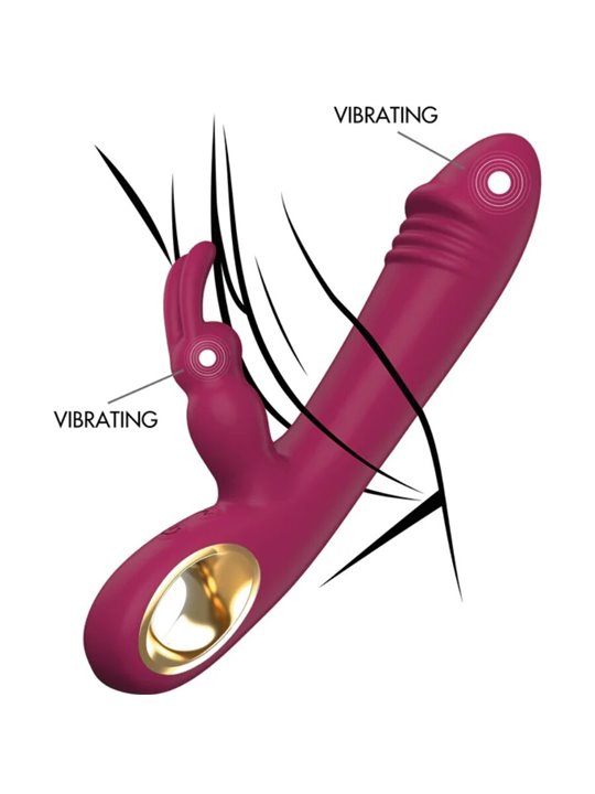 Toyjoy Taygeta - Vibratore Rabbit in Silicone Bordeaux 21 Cm