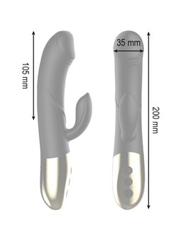 Ibiza - Black Silicone HI-TECH Rabbit Vibrator with Heat Function