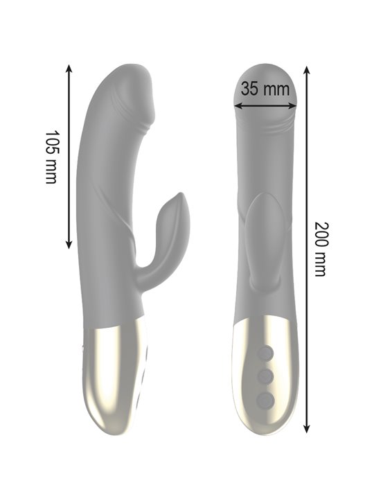 Ibiza - Black Silicone HI-TECH Rabbit Vibrator with Heat Function