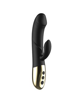 Ibiza - Black Silicone HI-TECH Rabbit Vibrator with Heat Function