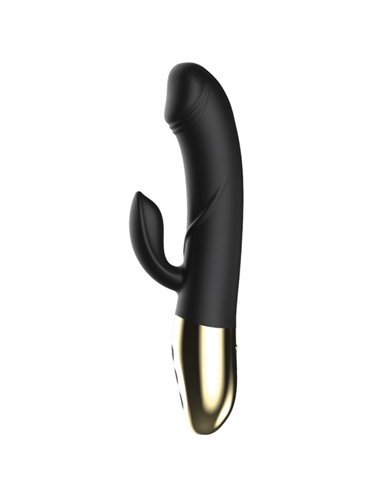 Ibiza - Vibratore Rabbit HI-TECH in Silicone Nero con Funzione Calore