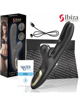 Ibiza Double Clamping - Vibratore Rabbit Succhia Clitoride Nero
