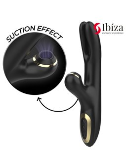 Ibiza Double Clamping - Vibratore Rabbit Succhia Clitoride Nero