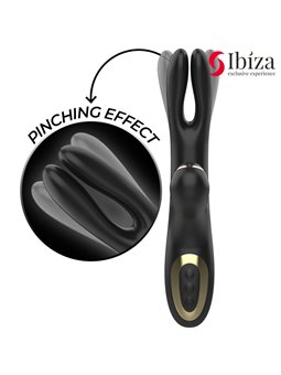 Ibiza Double Clamping - Vibratore Rabbit Succhia Clitoride Nero