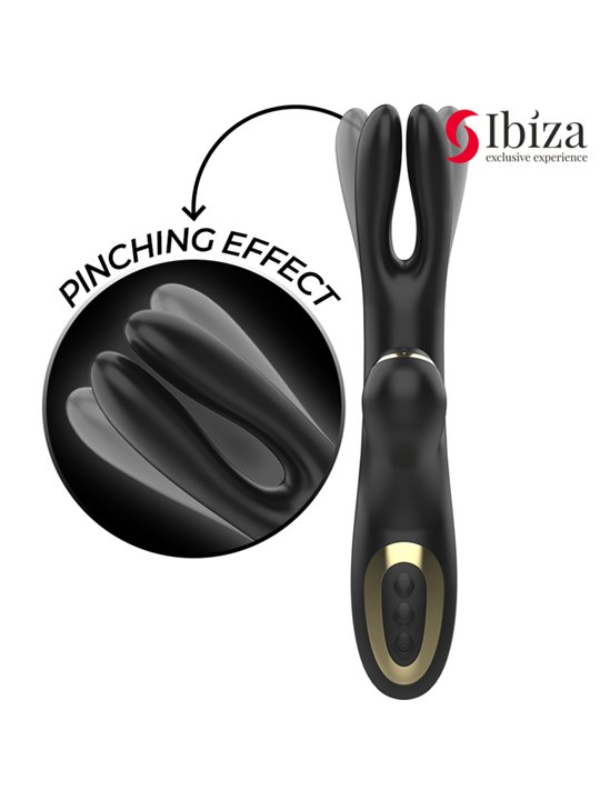 Ibiza Double Clamping - Black Clitoris Sucking Rabbit Vibrator