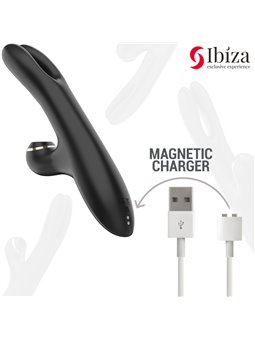 Ibiza Double Clamping - Vibratore Rabbit Succhia Clitoride Nero