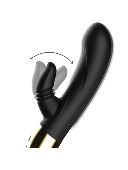 Ibiza Licking Rabbit - Vibratore in Silicone Nero con Funzione Leccata