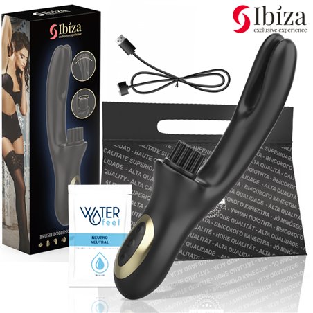 Ibiza Brush Bobbing - Vibratore Rabbit a Doppia Onda con Spazzola